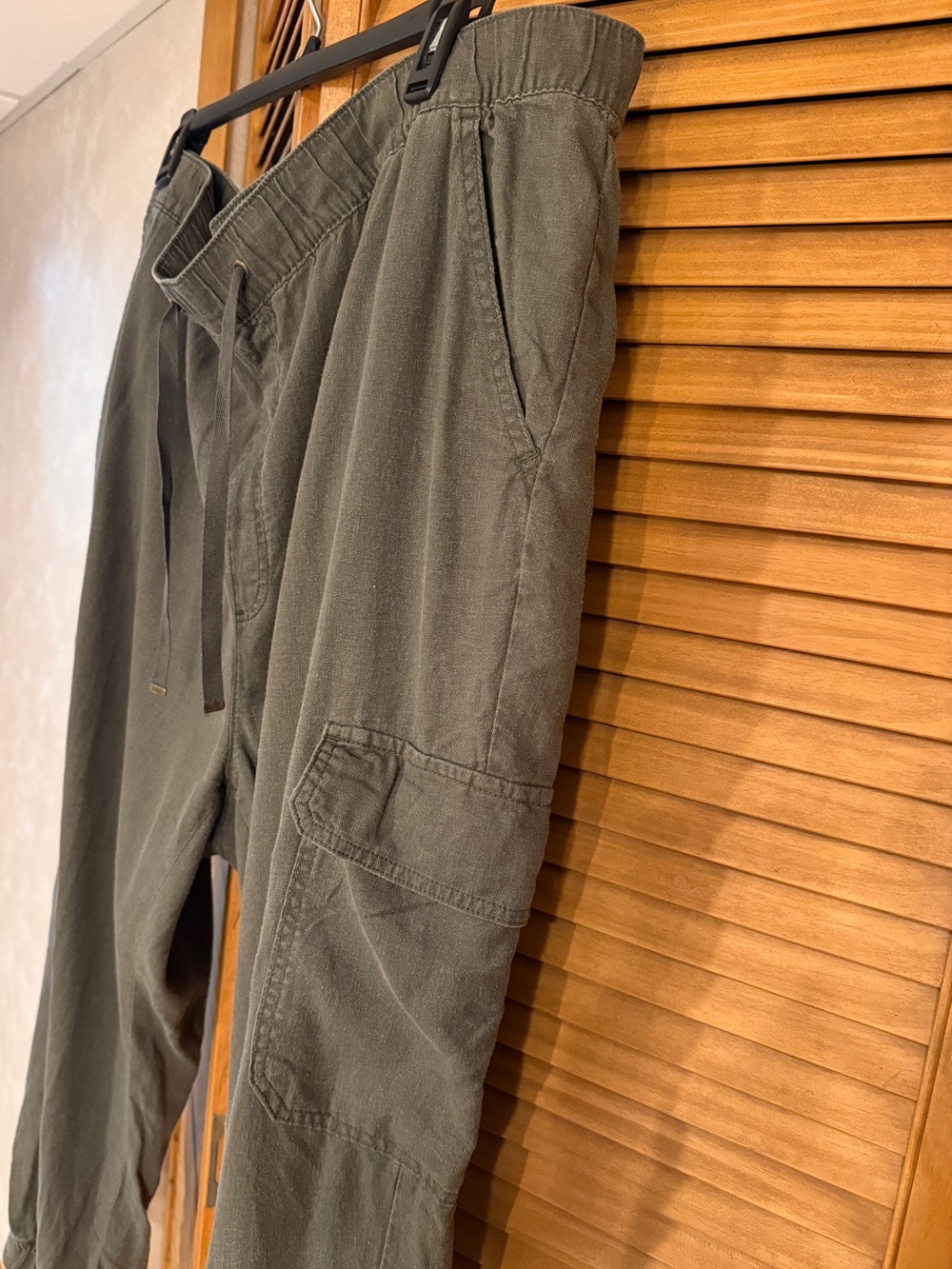 St Johns Bay Green Linen blend Cargo Jogger Womens Size 2X earthy streetwear